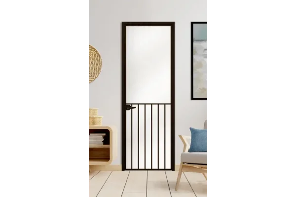 Стъклена врата Lusso L1 Цвят Черен Мат