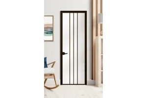Стъклена врата Lusso L2 Цвят Черен Мат