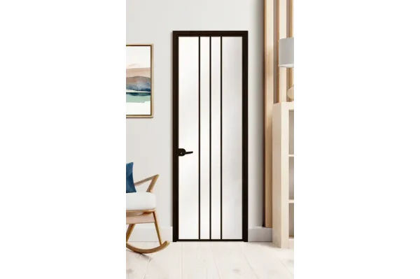 Стъклена врата Lusso L2 Цвят Черен Мат
