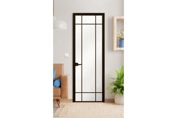 Стъклена врата Lusso L4 Цвят Черен Мат