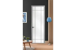 Стъклена врата Lusso L4 Цвят Сив Мат