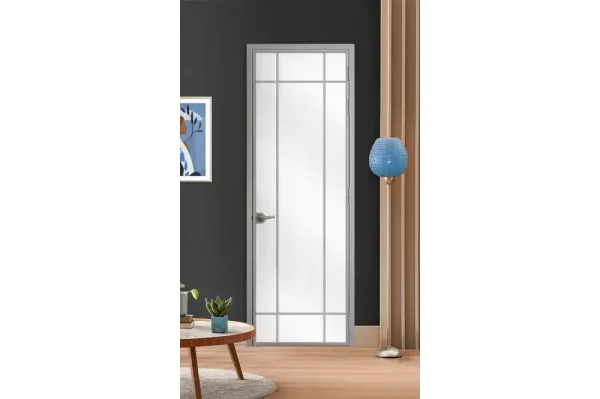 Стъклена врата Lusso L4 Цвят Сив Мат