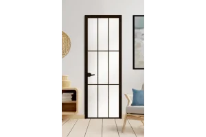 Стъклена врата Lusso L5 Цвят Черен Мат