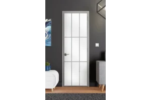 Стъклена врата Lusso L5 Цвят Сив Мат