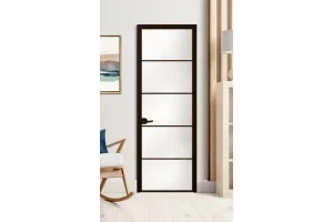 Стъклена врата Lusso L6 Цвят Черен Мат