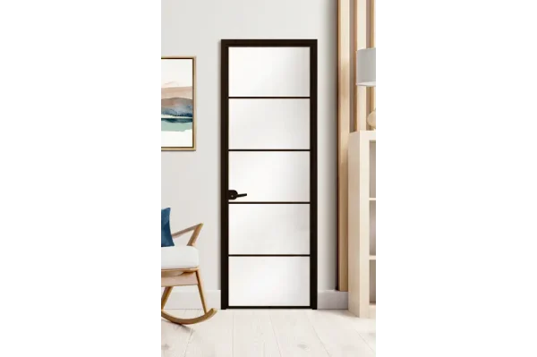 Стъклена врата Lusso L6 Цвят Черен Мат