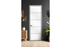 Стъклена врата Lusso L6 Цвят Сив Мат