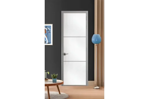 Стъклена врата Lusso L7 Цвят Сив Мат