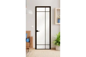 Стъклена врата Lusso L8 Цвят Черен Мат