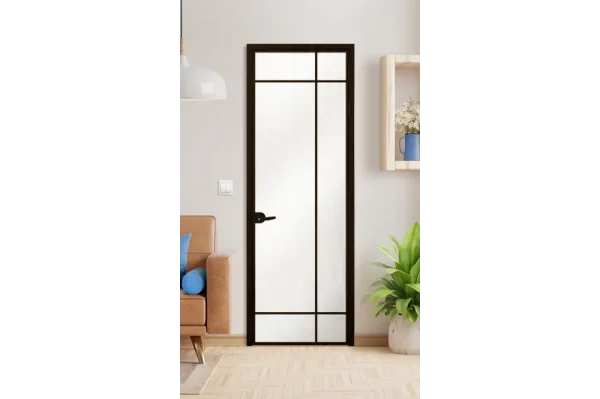 Стъклена врата Lusso L8 Цвят Черен Мат
