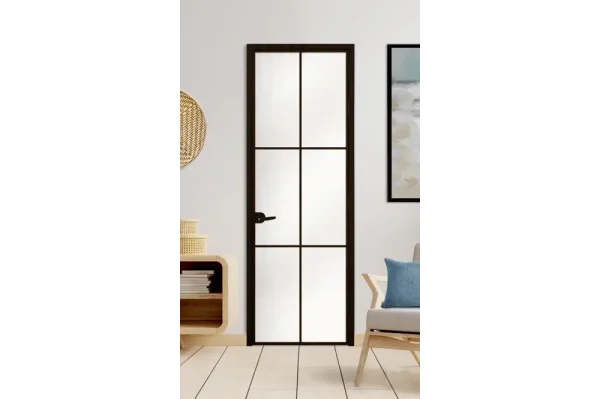 Стъклена врата Lusso L9 Цвят Черен Мат
